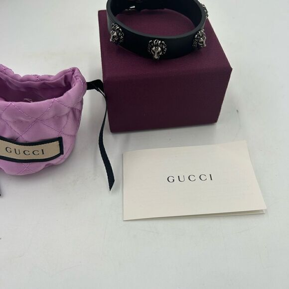 Unisex Gucci, leather bracelet with lion head made in Italy - Picture 8 of 11